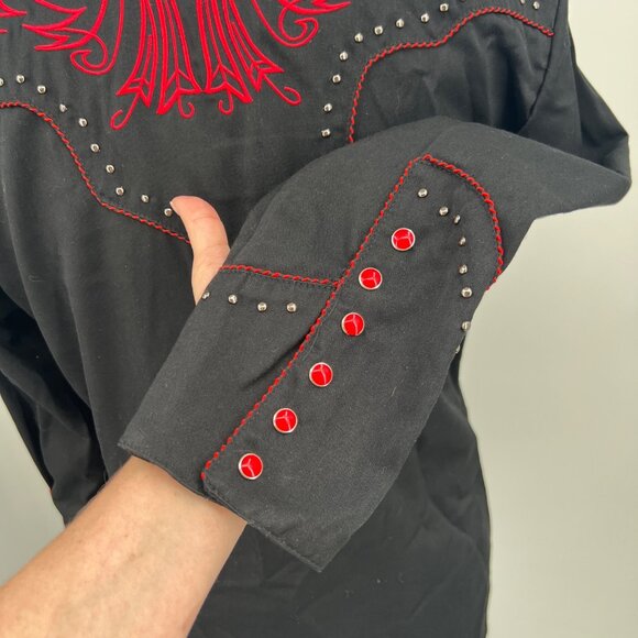 Scully‎ Western Pearl Snap Shirt Mens Size S Embroidered Cowboy Rodeo Country - Picture 7 of 11